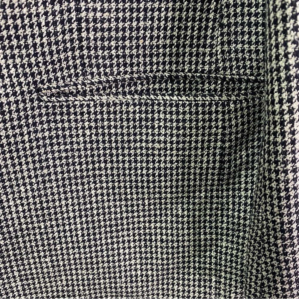 SOLD Vintage Christian Dior Houndstooth Black White Silk Blazer Jacket XL 48R - Picture 5 of 9